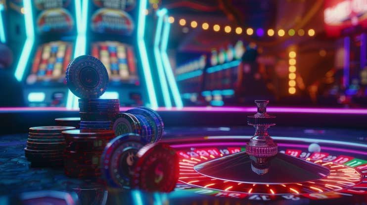 Live casino studio with multiple camera feeds